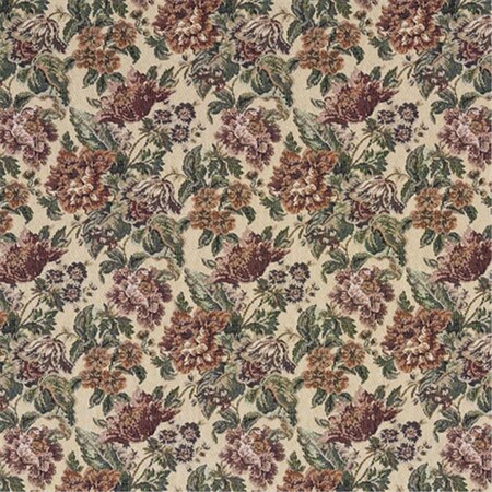 Designer Fabrics 54 in. Wide Burgundy- Green And Orange- Floral Tapestry Upholstery Fabric F673